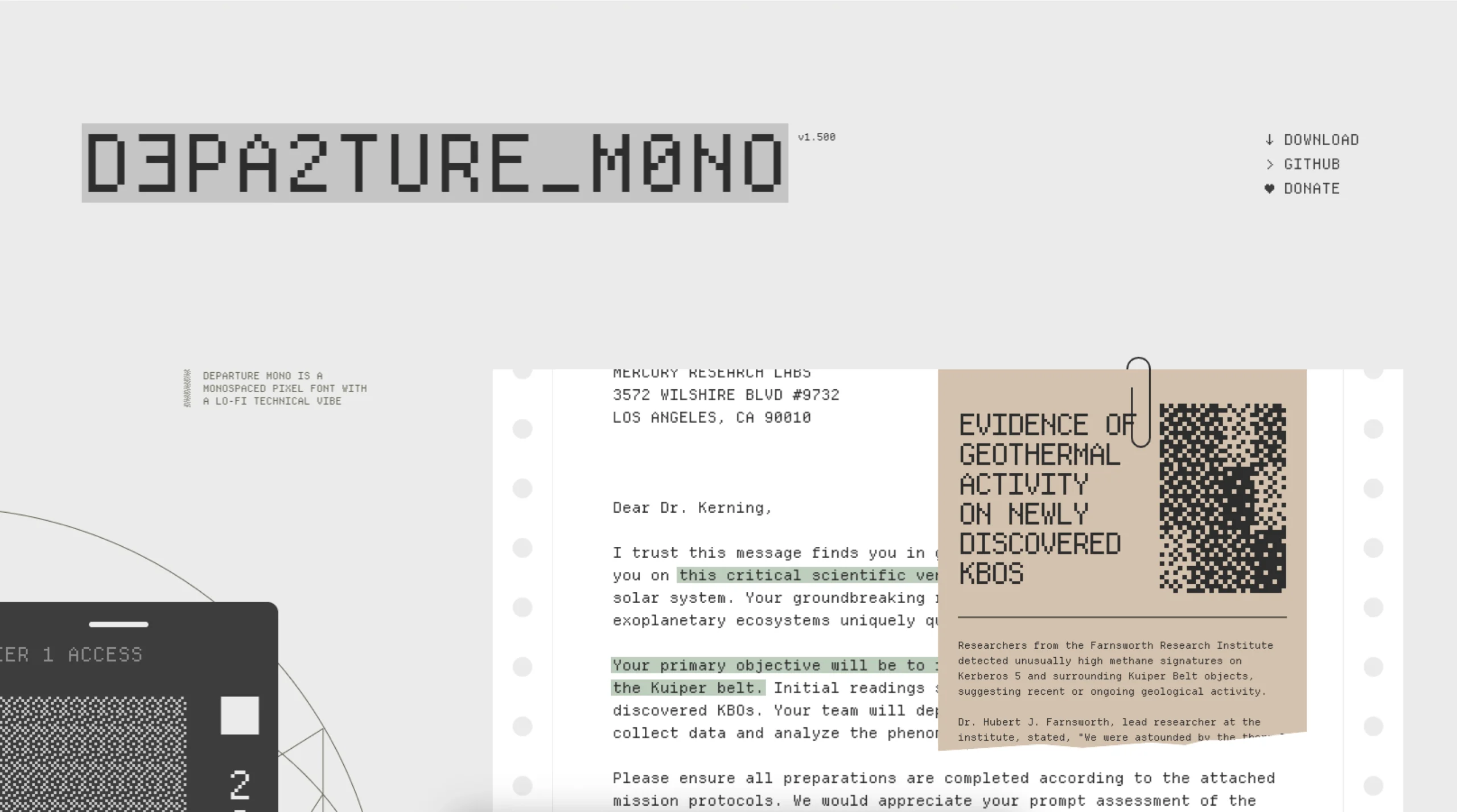 Departure Mono – Pixel Style